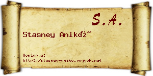 Stasney Anikó névjegykártya